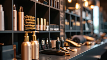 Luxurious modern hairdressing salon. Photo for hairdressing business