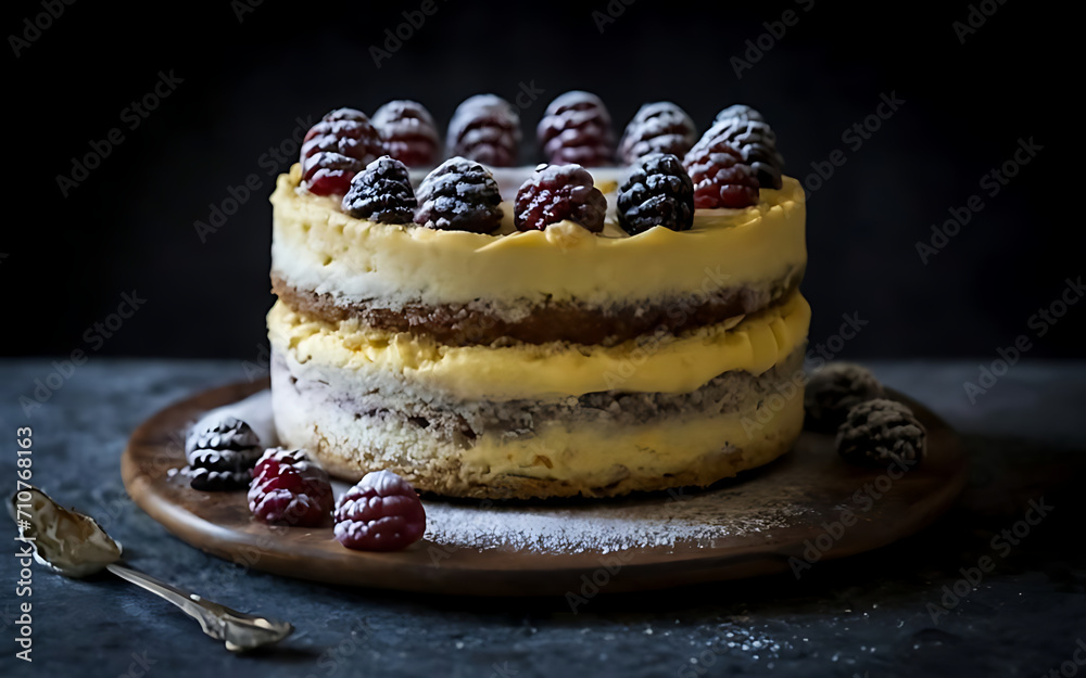 Canvas Prints Capture the essence of Sponge Cake in a mouthwatering food photography shot