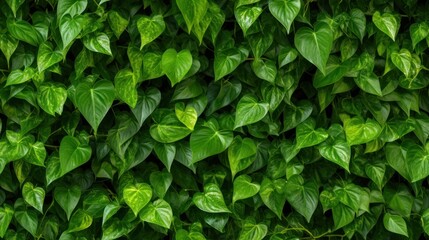  a close up of a green plant with lots of leaves on it's sides and green leaves on the other side of the plant. - obrazy, fototapety, plakaty