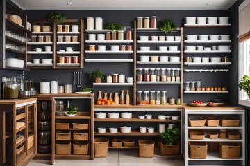 home storage area organize management home interior design pantry shelf and storage for store food...