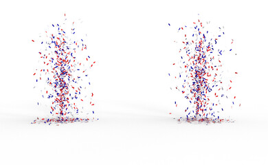 projection de confettis or et argent sur fond transparent - rendu 3D	
