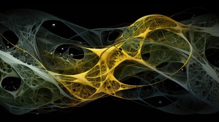 interplay of shadow and light dynamic yellow abstract shapes flowing through dark space for artistic concepts