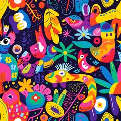 Birds seamless patterns, Patterns for kids, Patterns for imagination, Digital paper, Generative Ai, Illustration