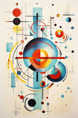 Abstract Geometric Art by Kandinsky: Elegance in Shapes and Colors