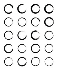 Circle frame line. Round shape outline on hand draw style. vector illustration isolated, Set of hand drawn circles, round shapes and objects, doodle style - obrazy, fototapety, plakaty