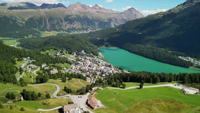 St. Moritz lake and surrounding mountains