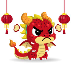 Cute Dragon Vector Illustration Special Chinese New Year