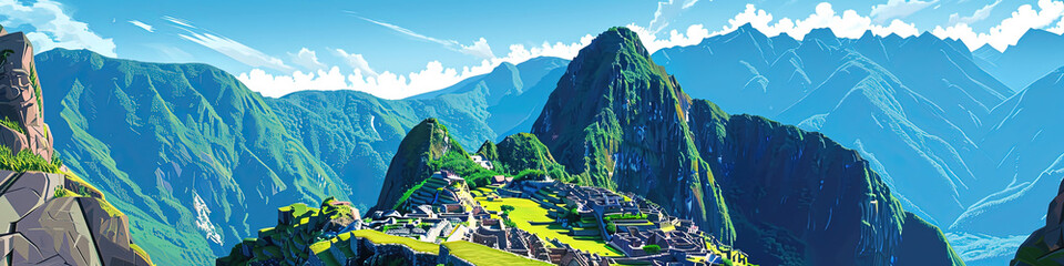 Mystical Machu Picchu - Ultradetailed Illustration for Creative Ventures - obrazy, fototapety, plakaty