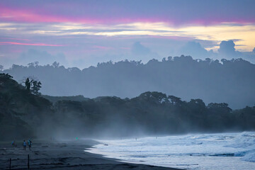 Sunset from black beach in Puerto Viejo de Talamanca (Costa Rica)