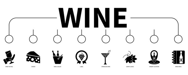 Wine banner web icon vector illustration concept