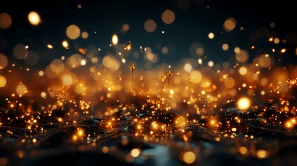 Gold Glitter Sparkle Background: Transparent Elegance