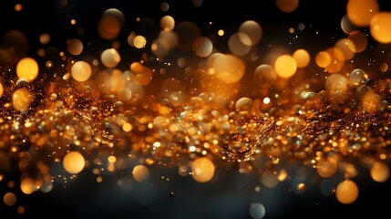 Golden Sprinkles on Transparent Background: Glistening Elegance