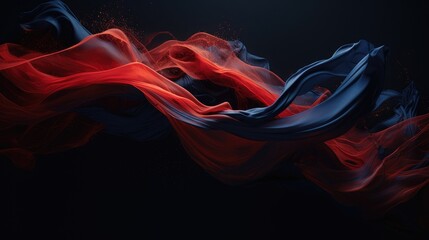 Obraz na płótnie Canvas passionate heat meets serene ocean abstract artwork of red and blue light streams on a dark backdrop for design
