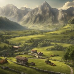 The Serene Splendor of Grazing Fields: A Breathtaking Overlook