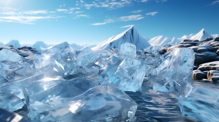 Icy Elegance: Fine Texture Ice Background - 8K/4K Photorealistic