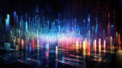 Representation of data analytics,charts, graphs and data driven insights emerging from a sea of information