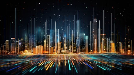 Representation of data analytics,charts, graphs and data driven insights emerging from a sea of information