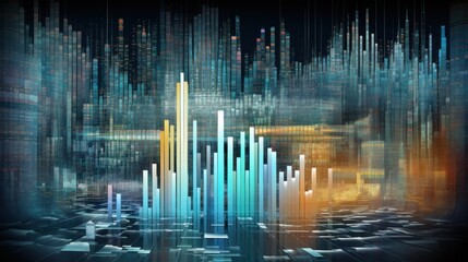 Representation of data analytics,charts, graphs and data driven insights emerging from a sea of information