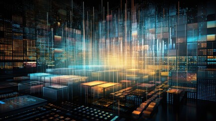 Representation of data analytics,charts, graphs and data driven insights emerging from a sea of information