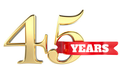 45 Anniversary Gold With Red 3D