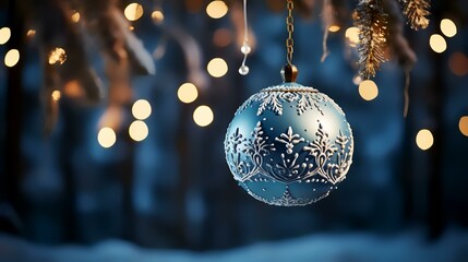 Enchanted Christmas: Magic Snowball Hung as a Classical Christmas Ornament