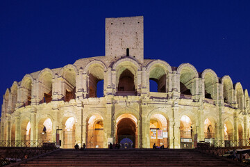 Arles amphitheatre at night