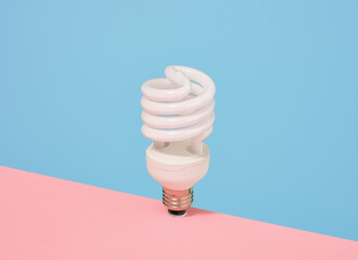 Light bulb, energy conservation. Light and interior design. Copy space for text.