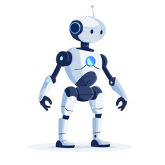 Robot with artificial intelligence on a white background, vector