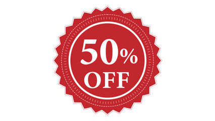 50 percent off stamp image, vector image with 50 percent