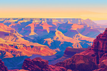 Canyon's Grandeur - Ultradetailed Grand Canyon Illustration for Creative Projects