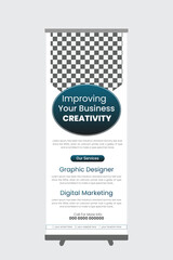Corporate business roll up banner design and template full editable file with mockup design standee design