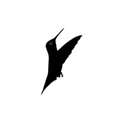 Flying Hummingbird Silhouette, can use Art Illustration, Website, Logo Gram, Pictogram or Graphic Design Element. Vector Illustration
