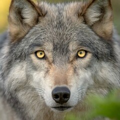 Fototapeta premium Les Yeux dans les yeux avec un loup 