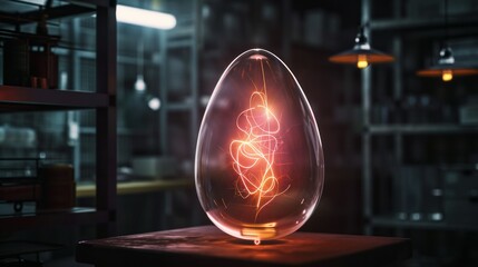 Happy easter background. Neon Easter eggs