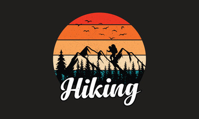 Hiking mountain-hiking t-shirt vector design t-shirt