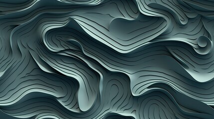 contour models and topographic map lines, forming a topographic abstract illustration for concept design, emphasizing the integration of realistic 3D topographic relief and a seamless pattern.