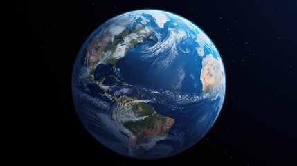 the globe from space, showcasing a detailed earth surface and world map as seen in outer space, to convey the beauty of our planet from a cosmic perspective.