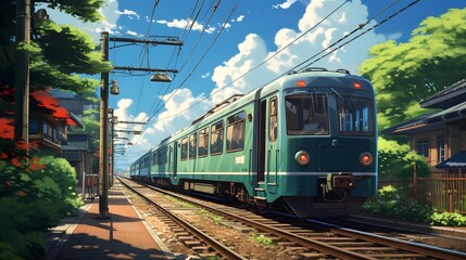 Fototapeta premium train on the railway