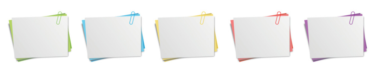 Various memo pads・notes frame set. Vector illustration.