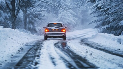 Snow and ice increase drifting while driving in winter.