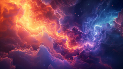 Dynamic Dimensions​, out of the Universe, clouds and dust with glowing energy, Astral Dimensions - obrazy, fototapety, plakaty
