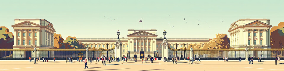 Fototapeta na wymiar Buckingham Elegance - Ultradetailed Illustration for Royal Grandeur