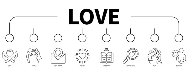 Love banner web icon vector illustration concept
