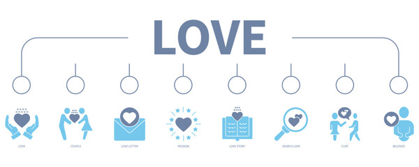 Fototapeta na wymiar Love banner web icon vector illustration concept