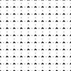 Square seamless background pattern from black tractor icons are different sizes and opacity. The pattern is evenly filled. Vector illustration on white background