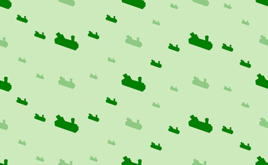 Seamless pattern of large and small green carpentry planer symbols. The elements are arranged in a wavy. Vector illustration on light green background