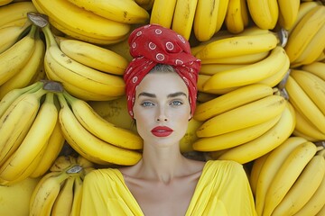 Fruit and woman fashion photoshoot Dreamy surreal compositions