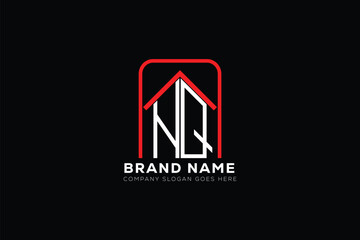 NQ letter creative real estate vector logo design . NQ creative initials letter logo concept. NQ house sheap logo