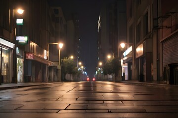 Fototapeta na wymiar Empty street in the night