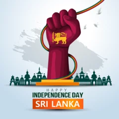 Foto op Aluminium happy independence day Sri Lanka poster design abstract vector illustration design © Arun